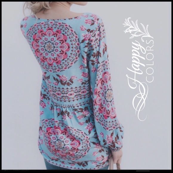 Boutique Tops - Happy Colors Boho Tunic